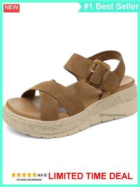 Womens Platform Sandals Low Wedge Espadrille Arch Support Walking Shoes